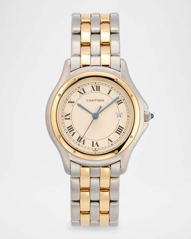 Cartier Stainless Steel and 18K Yellow Gold Panthere Cougar 33mm Vintage 1990s Watch
